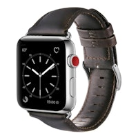 Apple watch armband läder - Mörkbrun (S-M)