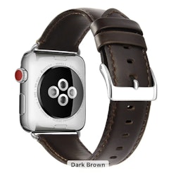 Apple watch bracelet leather - Dark brown (SM)