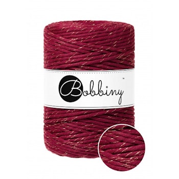 Bobbiny Macramé Cord 5 mm, Golden Wine Red