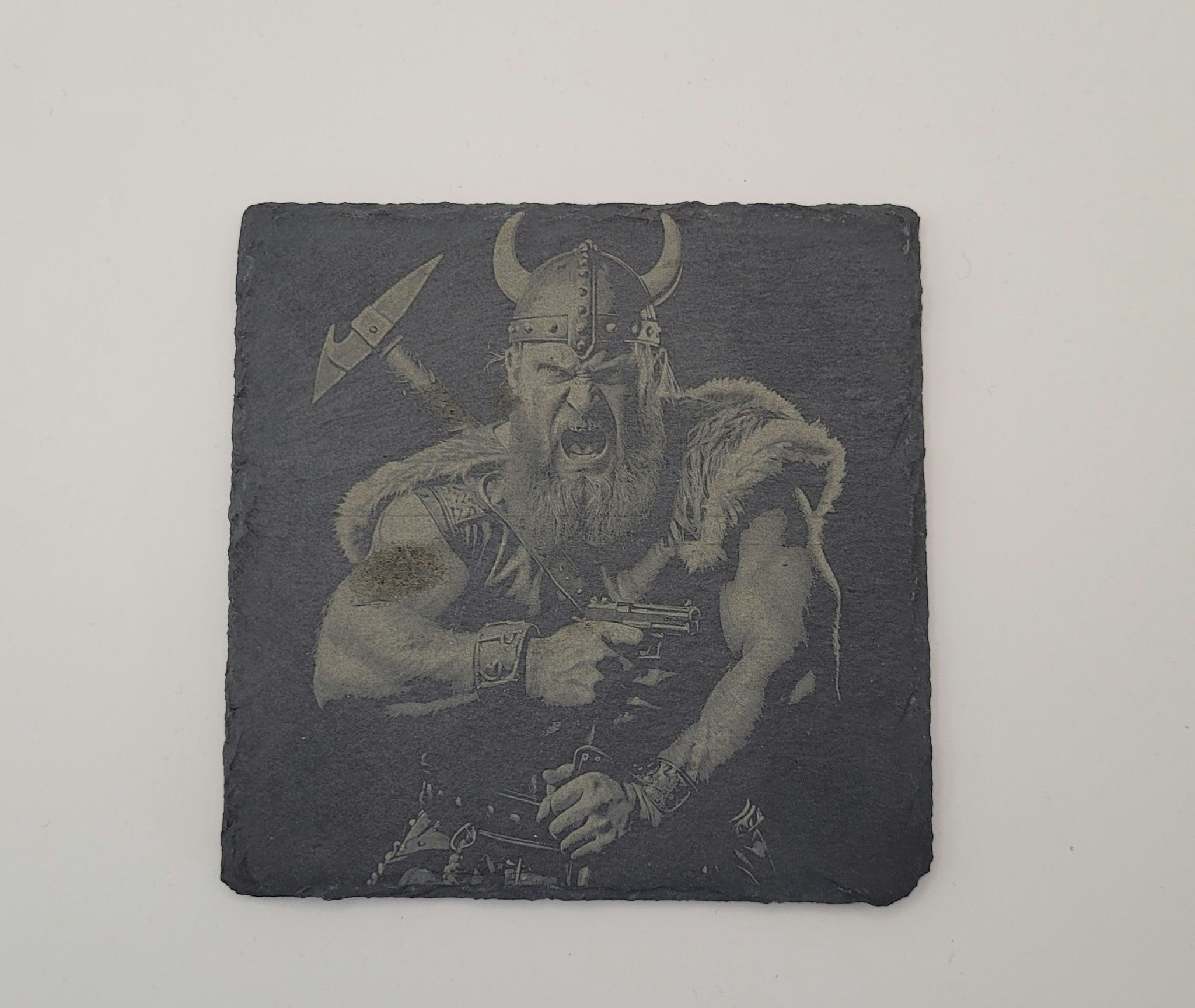 Skifer bordskåner/coaster med egendefinert logo/tekst