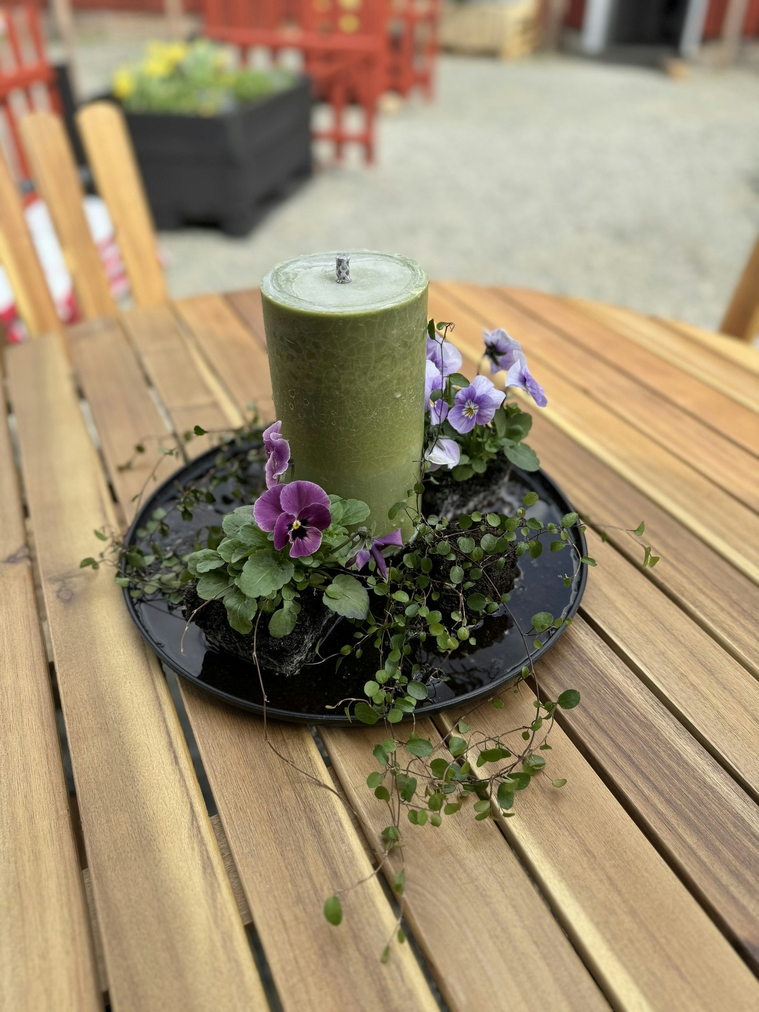 Ljusfat till Trädgårdsljus svart stor