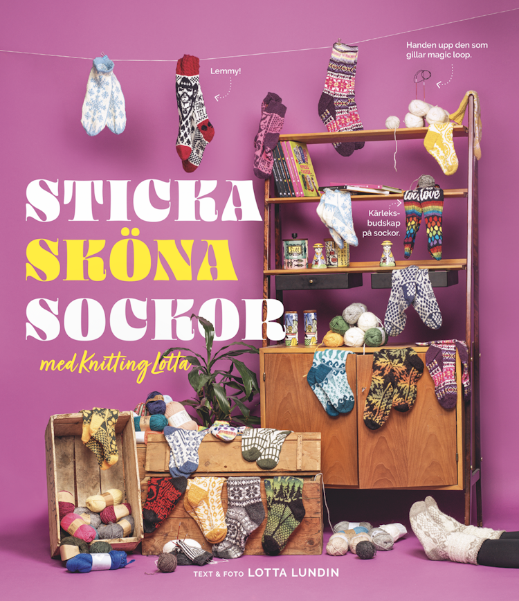 Sticka sköna sockor med Knitting Lotta - finns i Rutströms bokhandel