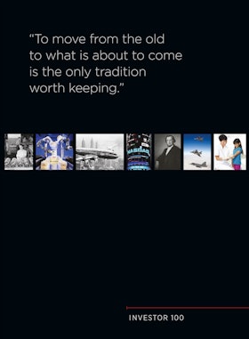 Investor 100 years - "To move from the old to what is about to come is the only tradition worth keep