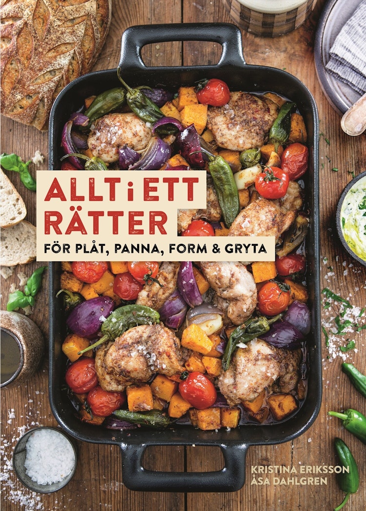 Allt i ett-rätter för plåt, panna, form och gryta - finns i Rutströms bokhandel