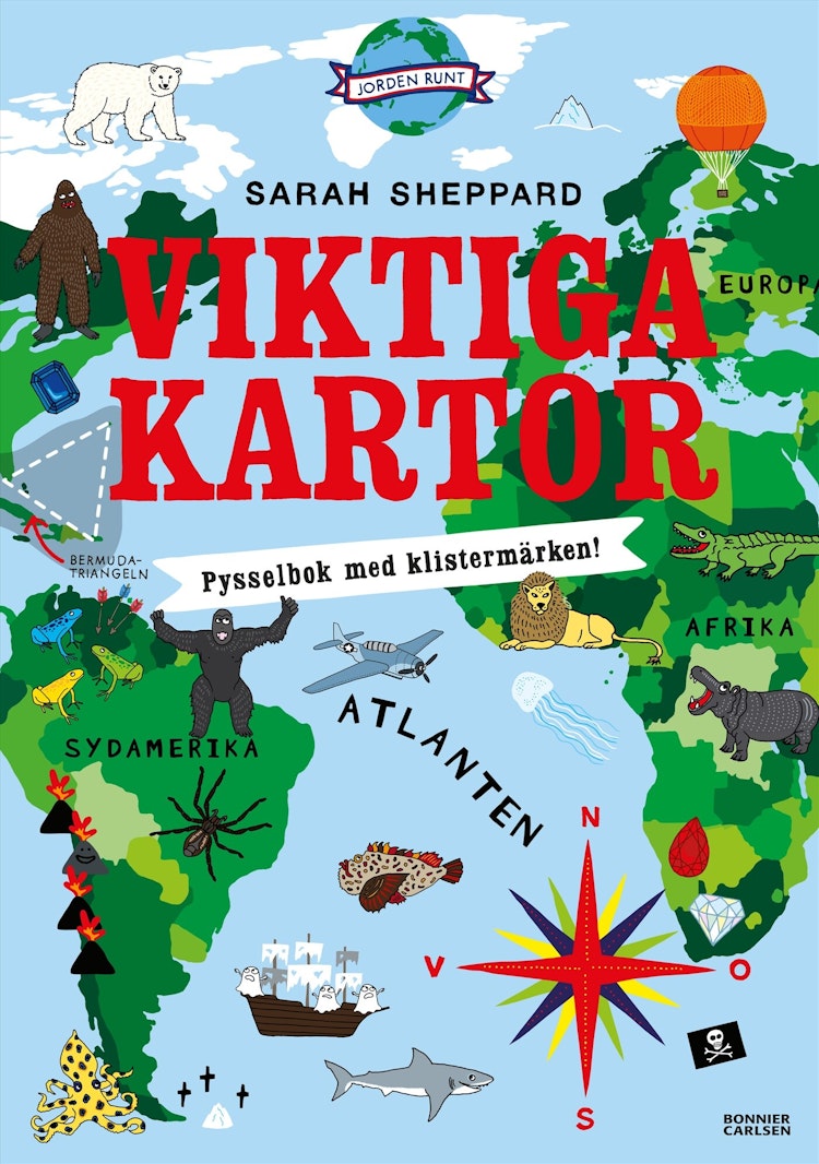Viktiga kartor - pysselbok med klistermärken - finns i Rutströms bokhandel