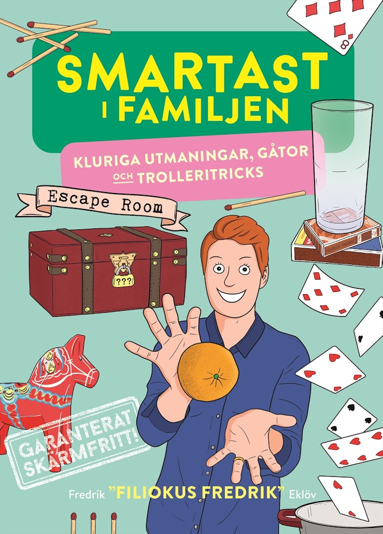 Smartast i familjen – kluriga utmaningar, gåtor och trolleritricks  - finns i Rutströms bokhandel