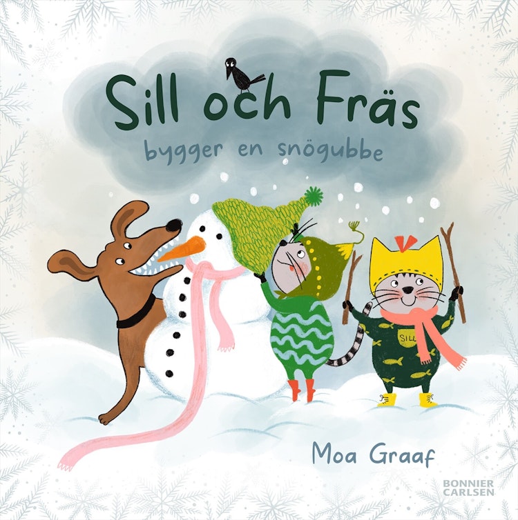 Sill och Fräs bygger en snögubbe - finns i Rutströms bokhandel