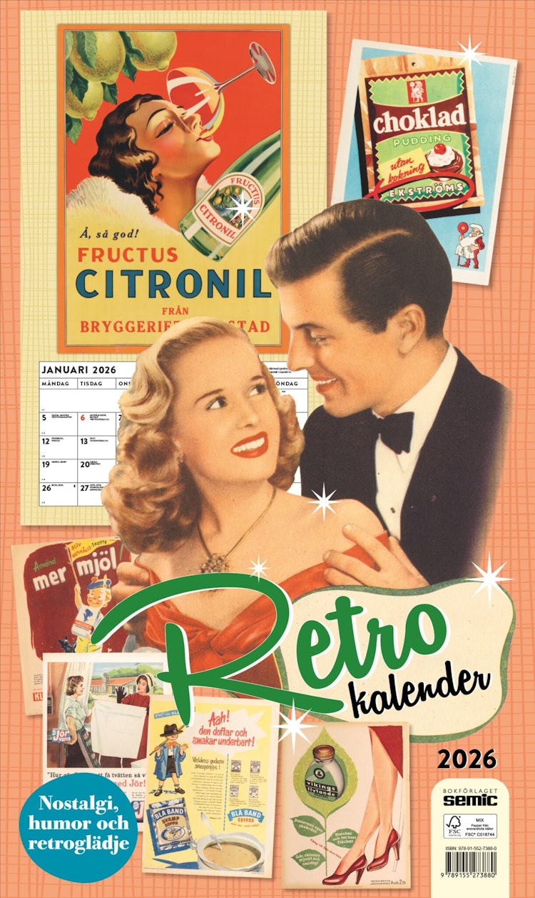Retrokalender 2026 - finns i Rutströms bokhandel