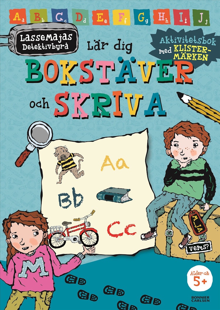 LasseMajas detektivbyrå lär dig bokstäver och skriva - finns i Rutströms bokhandel