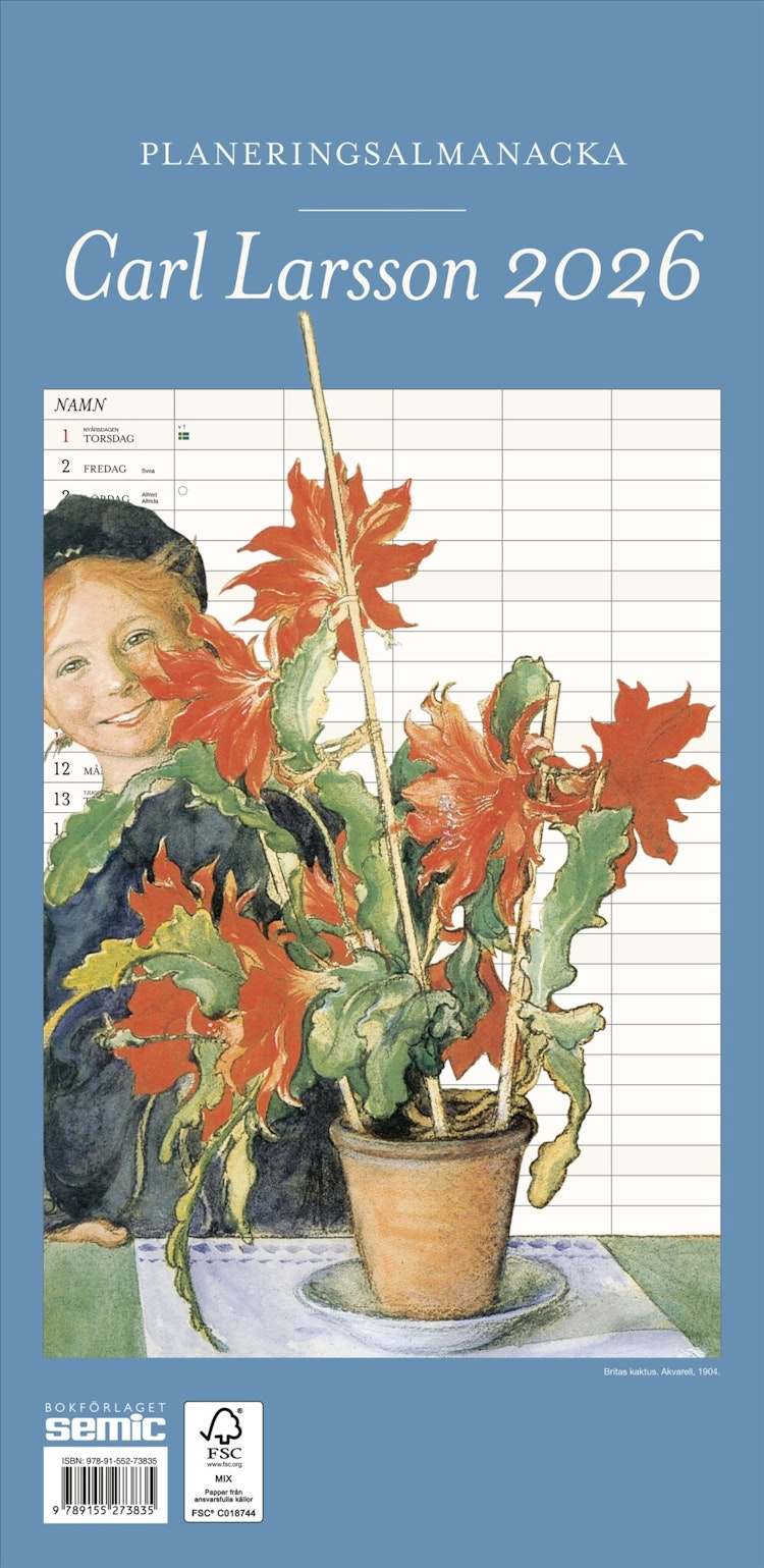 Carl Larsson Planeringsalmanacka 2026 - finns i Rutströms bokhandel