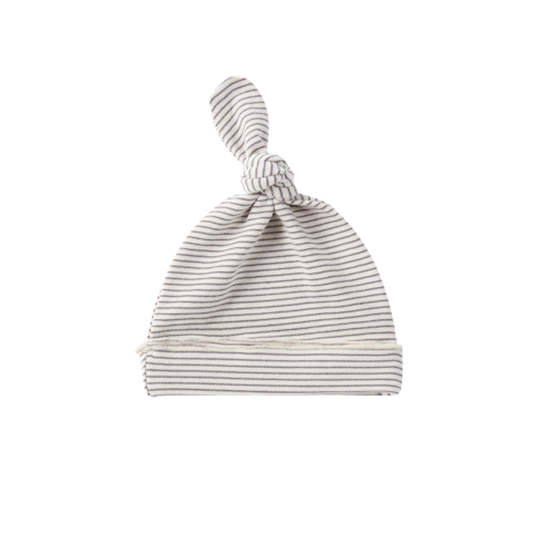 Organic knotted hat striped
