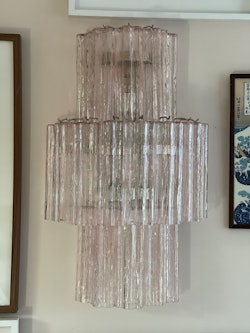 Murano Vegglampe • TUBULAR • rosa glass