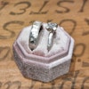 Förlovning eller vigselringar, grovfilade smala i silver