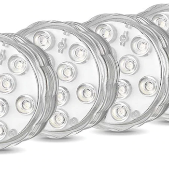 10st vattentäta LED puckar - 16 färger - Batteridrivna
