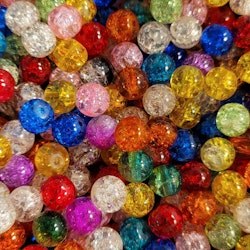 Skopa - krackelerade glaspärlor 6~7mm mix färg