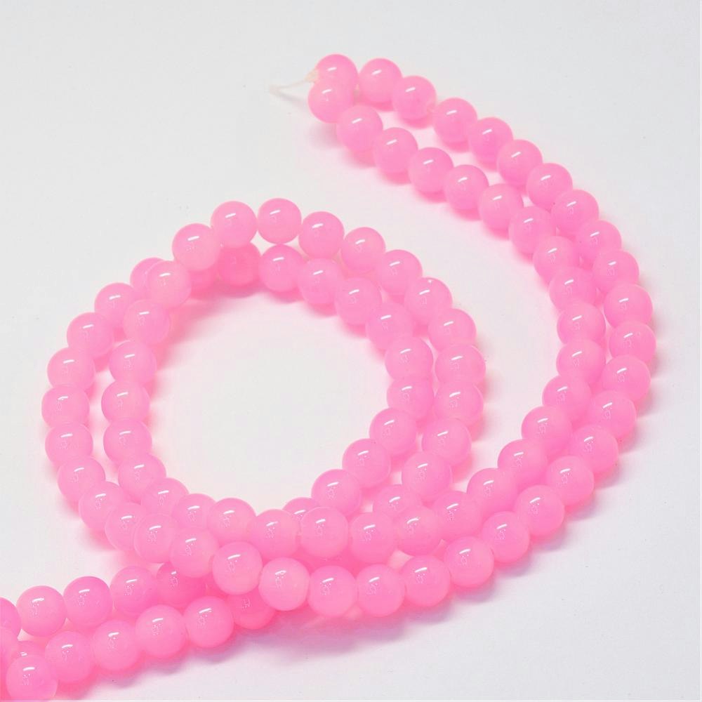 Imiterad Jade 6mm Hotpink