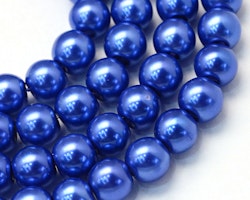 5mm pärlemo glaspärlor på sträng ROYAL blue