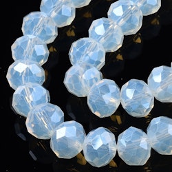 2404 imiterad jade fasetterade rondeller glaspärlor 8mm light blue
