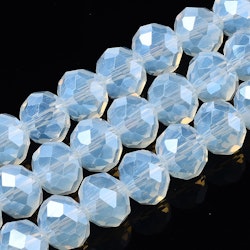 2404 imiterad jade fasetterade rondeller glaspärlor 8mm light blue