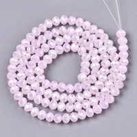 2408 imiterad jade fasetterade rondeller glaspärlor 3,5x3mm pink
