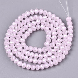 2408 imiterad jade fasetterade rondeller glaspärlor 3,5x3mm pink