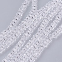 2975 Glaspärlor 4x3mm glas abacus transparent sträng