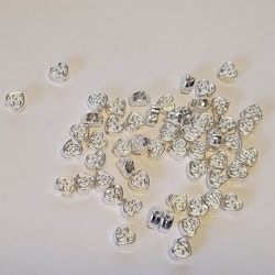 Mellandels pärlor metall hjärtan 100 stk