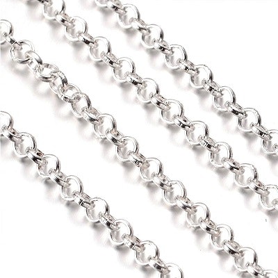 669 Kedja rolo silverpläterad i metervara 5x1,5mm