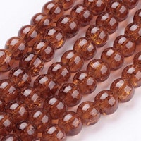 Krackelerade glaspärlor 6mm brun