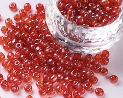 4mm seed beadsmixade färger 40 gram röd