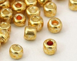 4mm seed beadsmixade färger 40 gram guld
