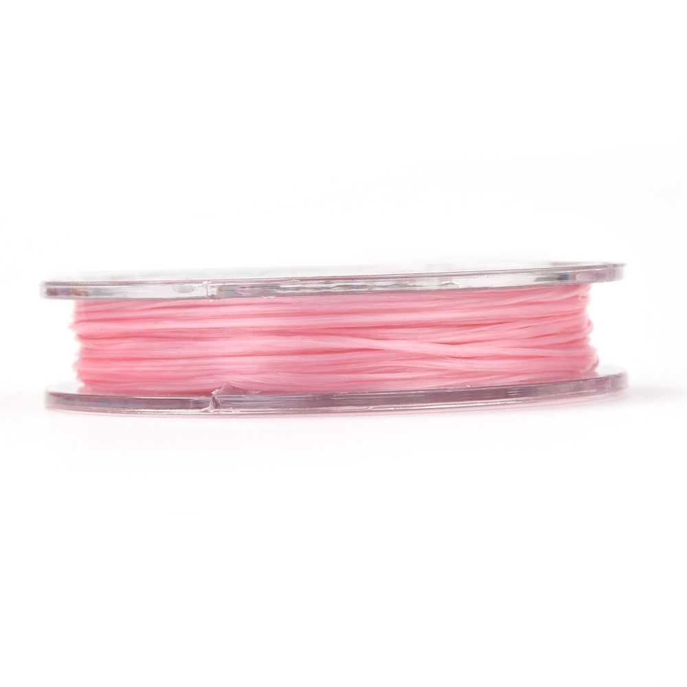 Elastisk platt fibertråd pearl pink 0,8mm