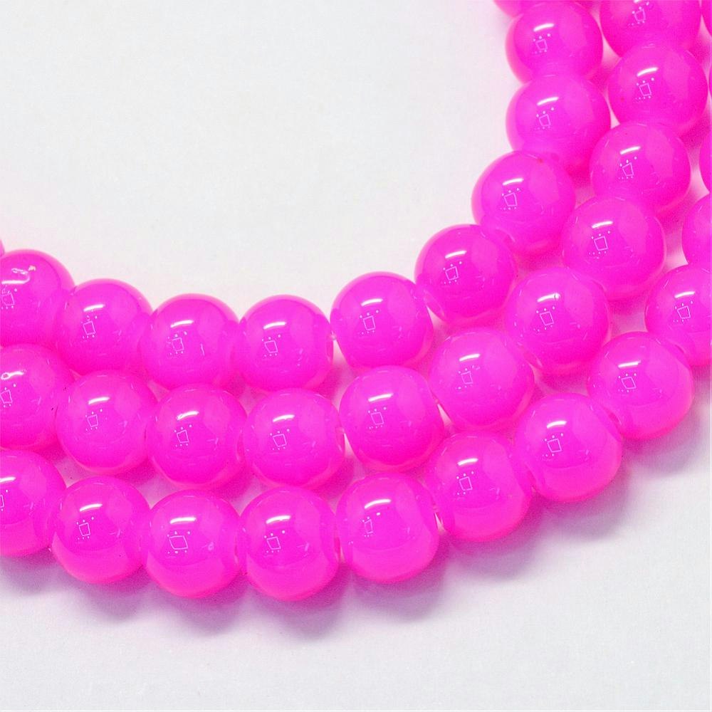 Imiterad Jade 6mm Hotpink