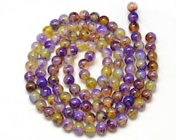 6mm Opal imitation champagnegul med lila