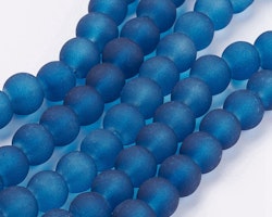 Frostade pärlor marinblå 6mm