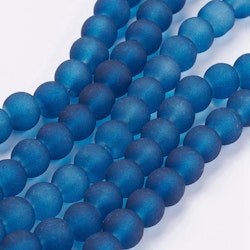 Frostade pärlor marinblå 6mm