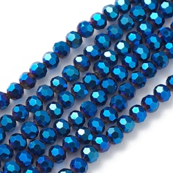 Electropläterade fastettslipade rondeller 5x6mm blå