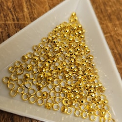 Klämpärlor 3mm guld 10 gram