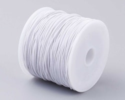 Fibertråd elastisk 1mm vit 25m / rulle