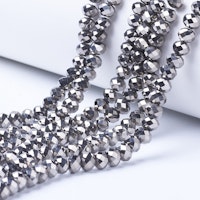 Glaspärlor fasetterade abacus 3mm sträng silvergrå