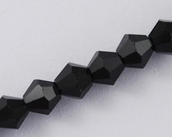 Glaspärlor 2mm glas bicones svart sträng