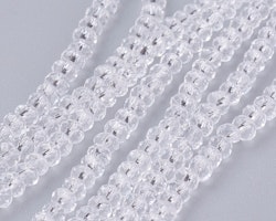 Glaspärlor 2mm glas abacus transparent sträng