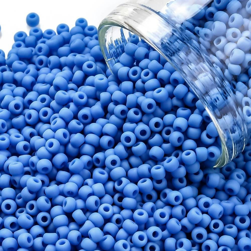 1958 Seed bead 11/0 Toho Opaquecornflower blue (43DF) 10 gram