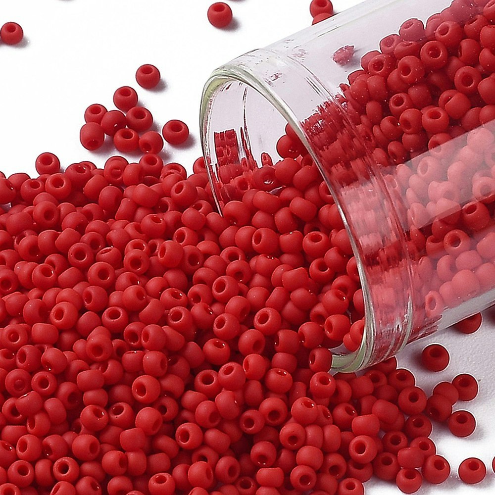 1969 Seed bead 11/0 Toho opaque frost pepper red (45F) 10 gram