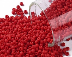 Seed bead 11/0 Toho opaque frost pepper red (45F) 10 gram