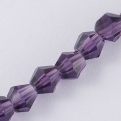 2007 Glaspärlor bicones 6mm på sträng lila