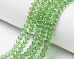 Glaspärlor rondell 6mm på sträng grön