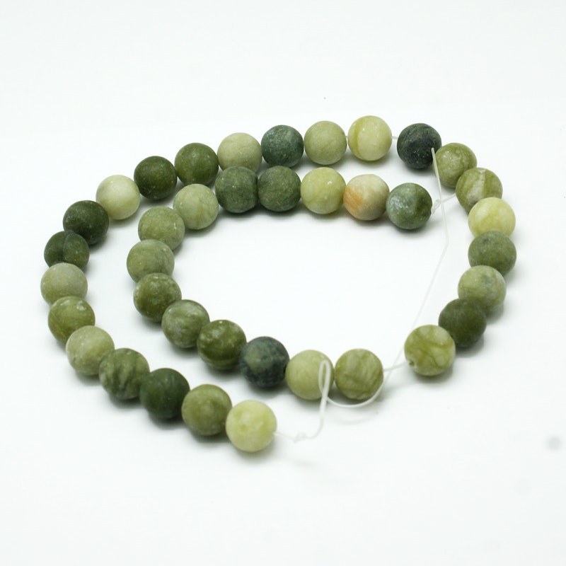 Naturlig frostad Taiwan jade 6mm