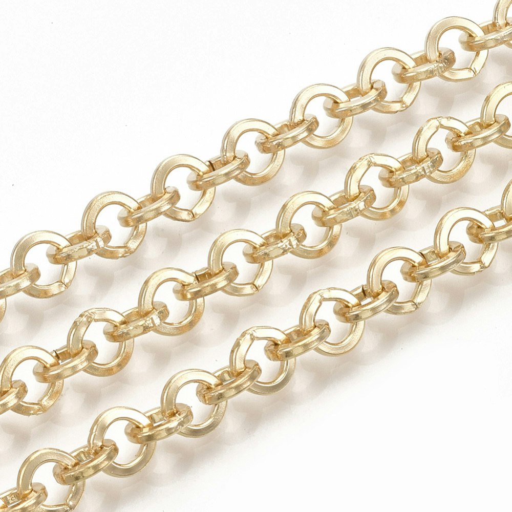 2134 Kedja rolo guldpläterad i metervara 6x1mm