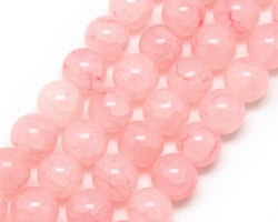 2150 Krackelerade glaspärlor 8mm pink